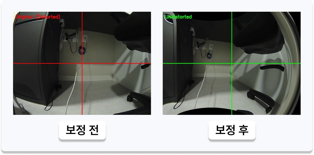 카메라 캘리브레이션 보정 전후 비교